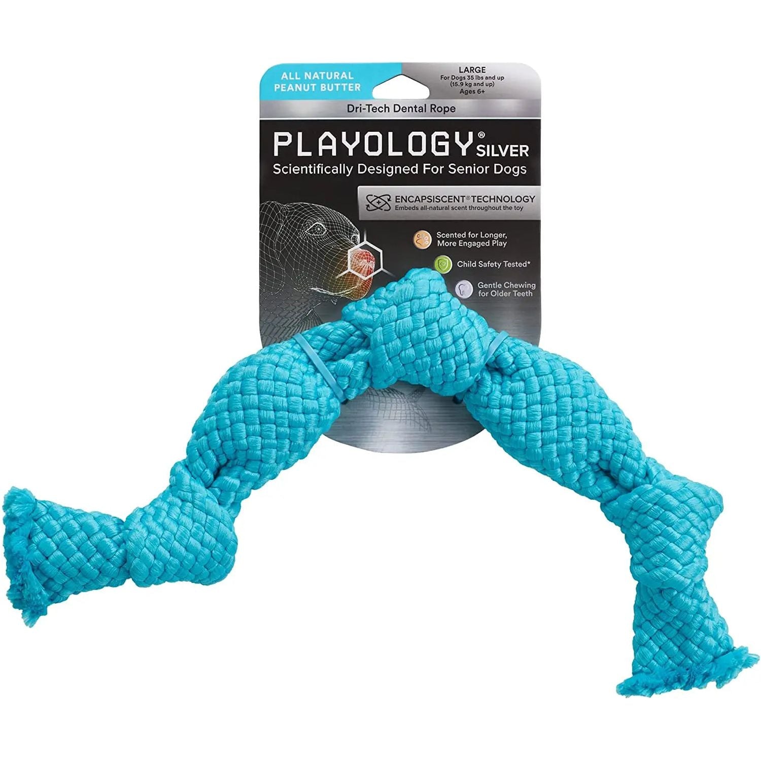 Playology Dental Chew Ball Dog Toy Pork Sausage Medium