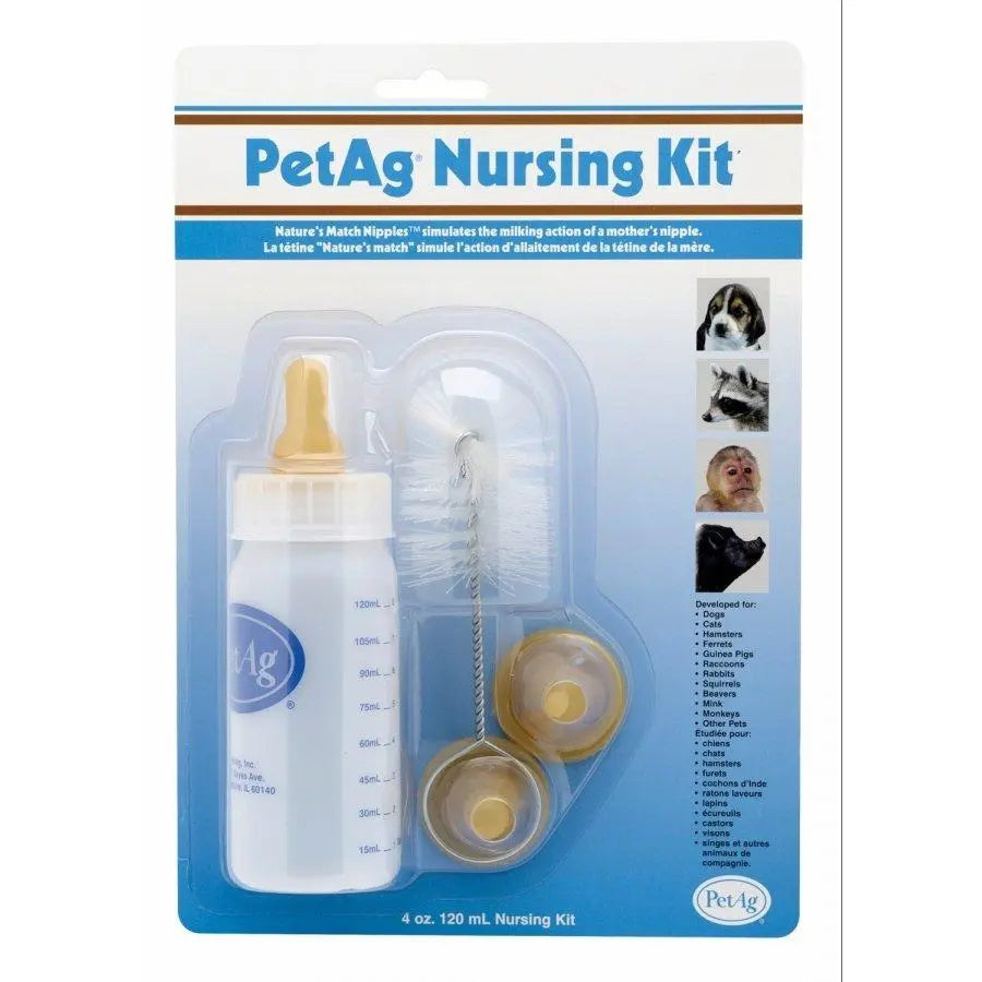PetAg Nursing Kit for Puppy Kitten Small Animals 4oz Bottle w