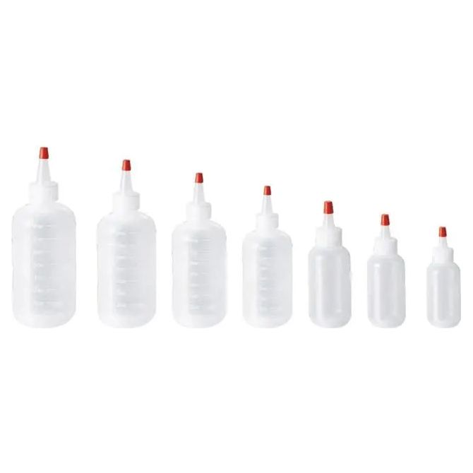 Boston Round Squeeze Bottles with Twist Caps (8 oz, White, 12 Pack)