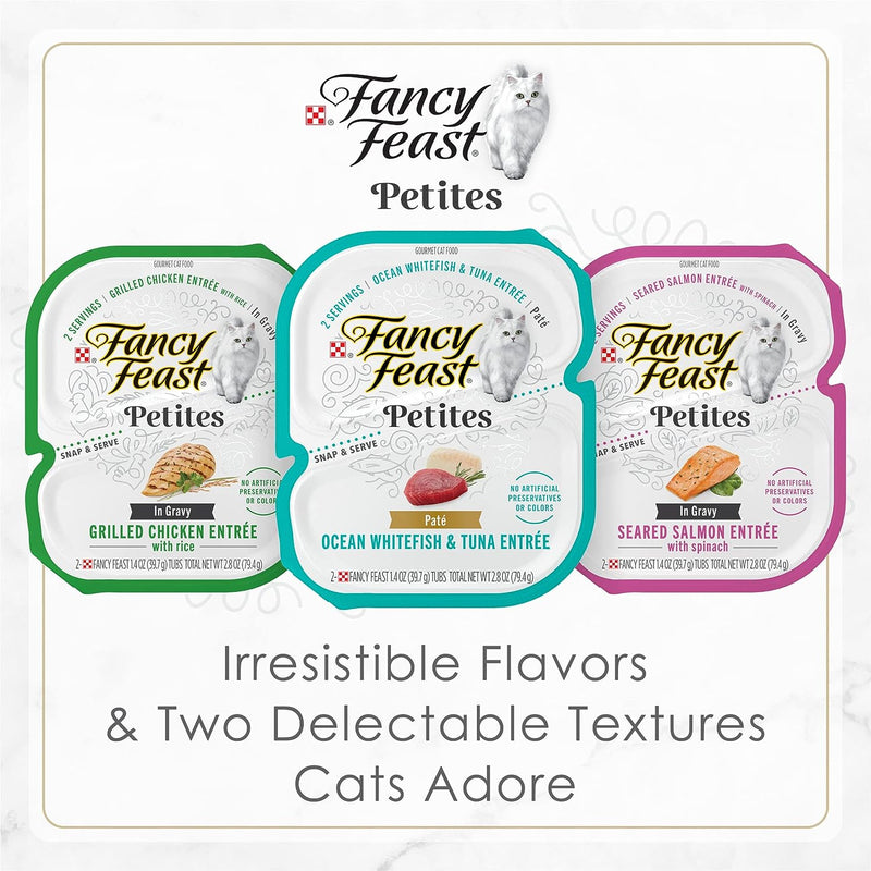Purina Fancy Feast Petites Cat Food Pate, Braised Chicken, 12CT 24 Servings Box