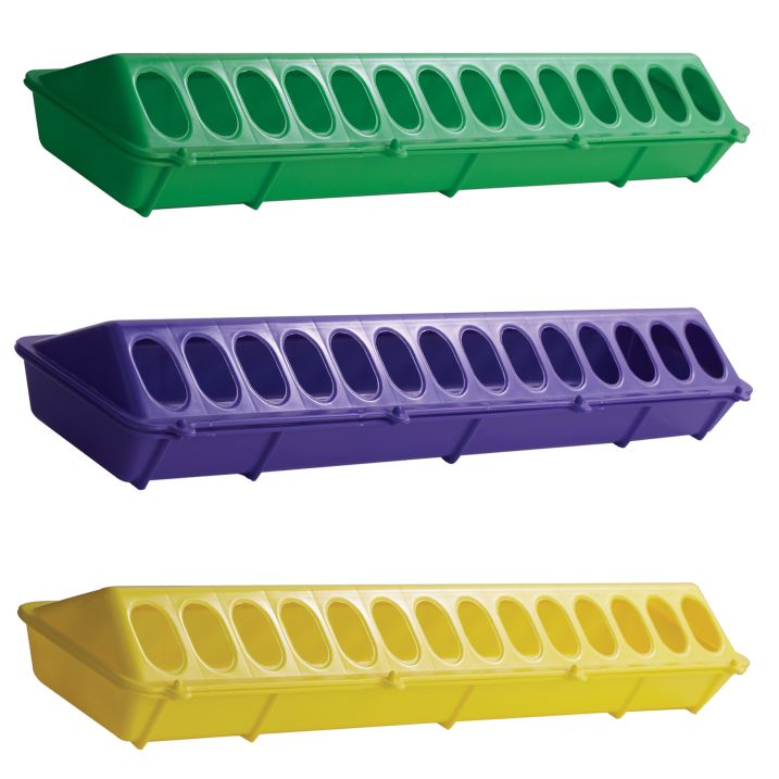 Little Giant Flip-Top Poultry Ground Feeder 20-Inch, Yellow 2-Pack