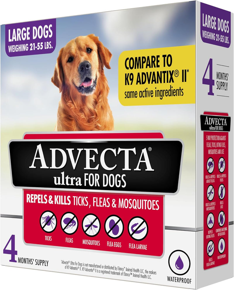 Advecta Flea Protection Ultra for Large Dogs 21-55lbs 4 Count