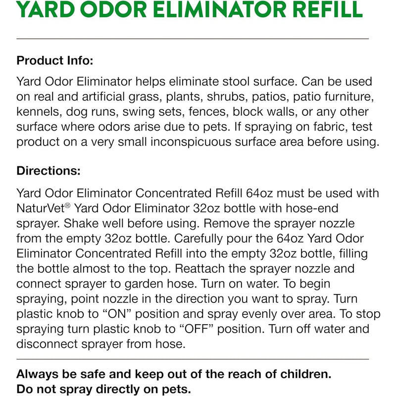 NaturVet Yard Odor Eliminator Refill 64oz.