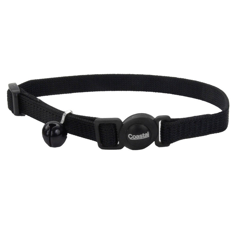 Coastal Safe Cat Nylon Adjustable Breakaway Collar 12", Black