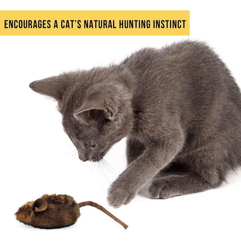 OurPets Play-N-Squeak Mouse Hunter Interactive Cat Toy, Mouse Hunter Brown