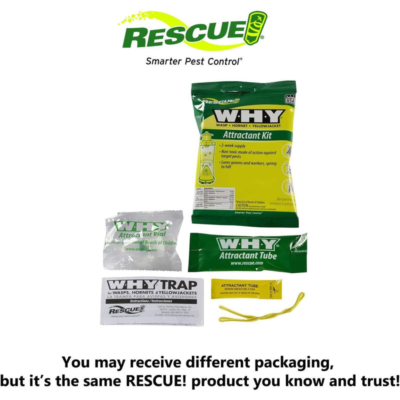 RESCUE! WHY Trap Attractant Refill for Wasp Hornet Yellowjacket, 2-WK Refill 3PK