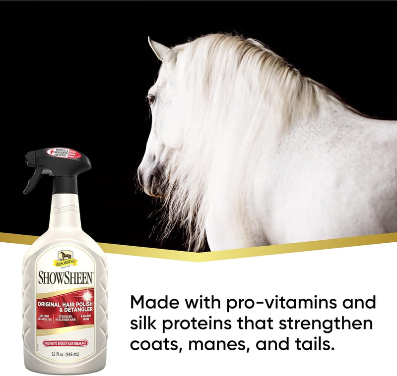 Absorbine Horse ShowSheen Hair Polish & Detangler Spray 32 oz.