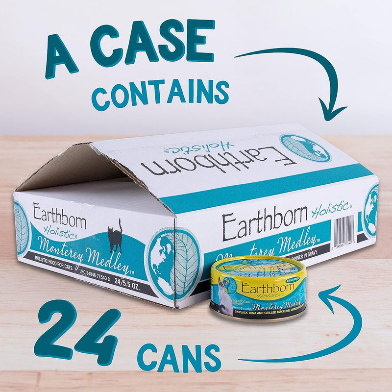 Earthborn Holistic Monterey Medley Grain-Free Moist Cat Food 5.5 oz. 24-Pack Box