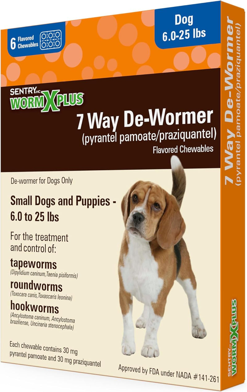 Sentry Care HC Worm X Plus 7 Way De-Wormer for Puppies and Small Dogs, 6-25 lbs