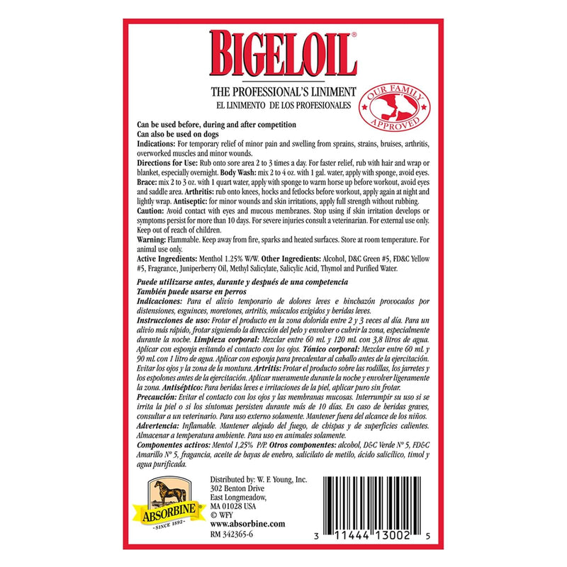 Bigeloil Sore Muscle & Joint Pain Relief Horse Liniment 32 oz.