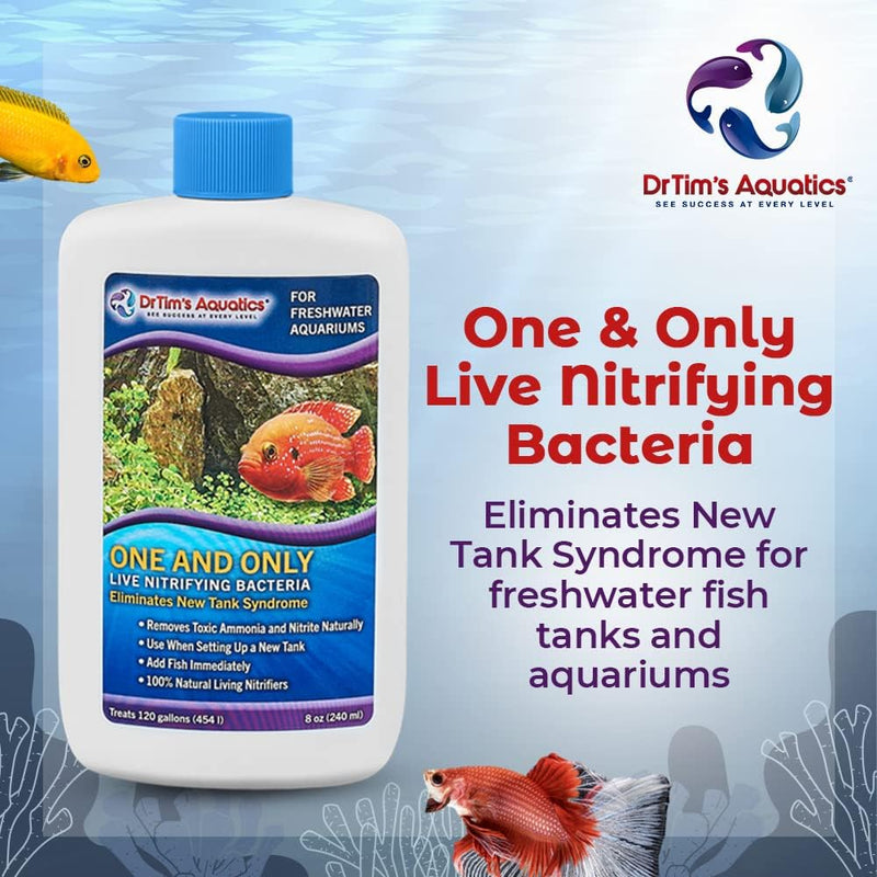 DrTim’s Aquatics Freshwater One & Only Nitrifying Bacteria For New Fish Tanks 2oz.