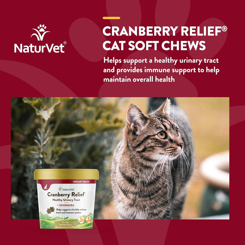 NaturVet Cranberry Relief Plus Echinacea for Cats 60CT Soft Chews