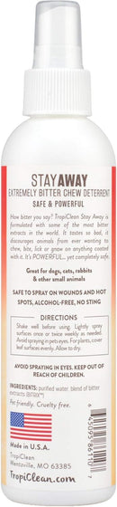 TropiClean Stay Away Chew Deterrent for Cats Dogs Birds Rabbits & Deer 8 oz.