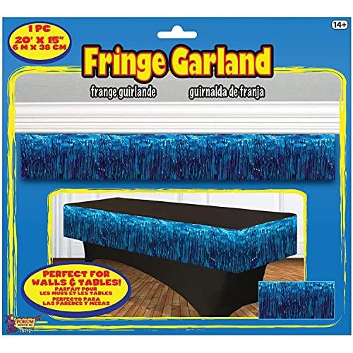 Party Supplies Tinsel Fringe Garland Blue, 20" x 15" 1pc