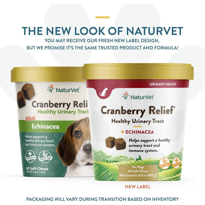 NaturVet Cranberry Relief Plus Echinacea Healthy Urinary Tract 60ct Soft Chews