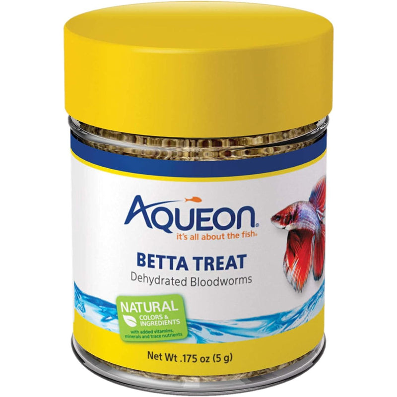 Aqueon Natural Betta Treat Freeze Dried BloodWorms Nutritious Fish Food 0.175 oz.