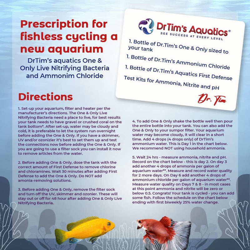 DrTim’s Aquatics Freshwater One & Only Nitrifying Bacteria For New Fish Tanks 2oz.