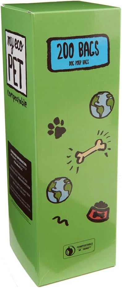 MyEcoPet Compostable Dog Poop Waste Bags, 200 Bags Per Roll