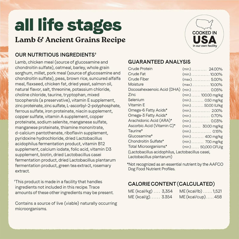 Canidae All Life Stages Real Lamb & Ancient Grains Dog Food 27lbs. Local Pickup Only