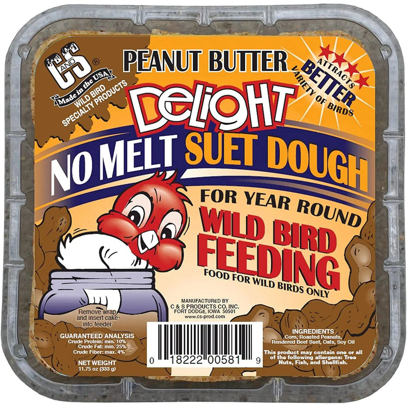 C&S Peanut Butter Delight No Melt Suet Dough Bird Food 11.75 oz. C&S