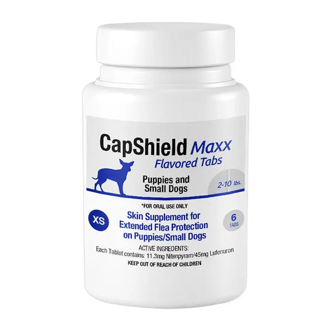 CapShield Maxx Flavored Flea Tabs for Dogs XS 2-10lbs, 6-Count CapShield