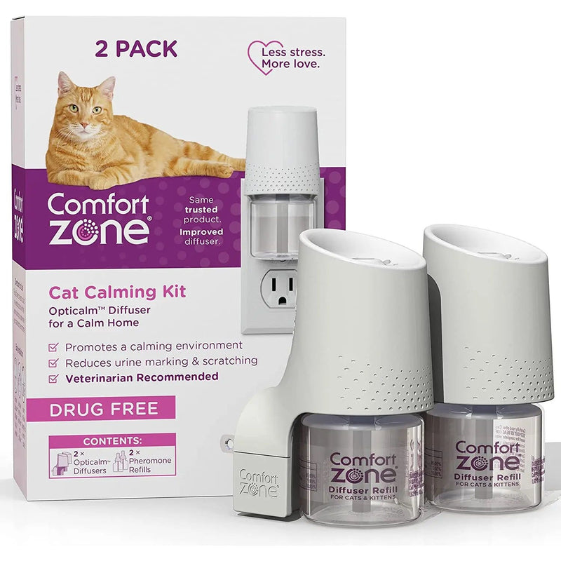 Comfort Zone Calming Opticalm Diffuser Kit for Cats 2-Pack Comfort Zone