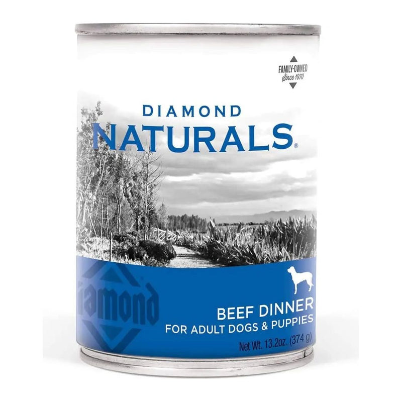 Diamond Naturals Beef Dinner Can Food Adult Dog Puppies 13.2 oz. Diamond Naturals