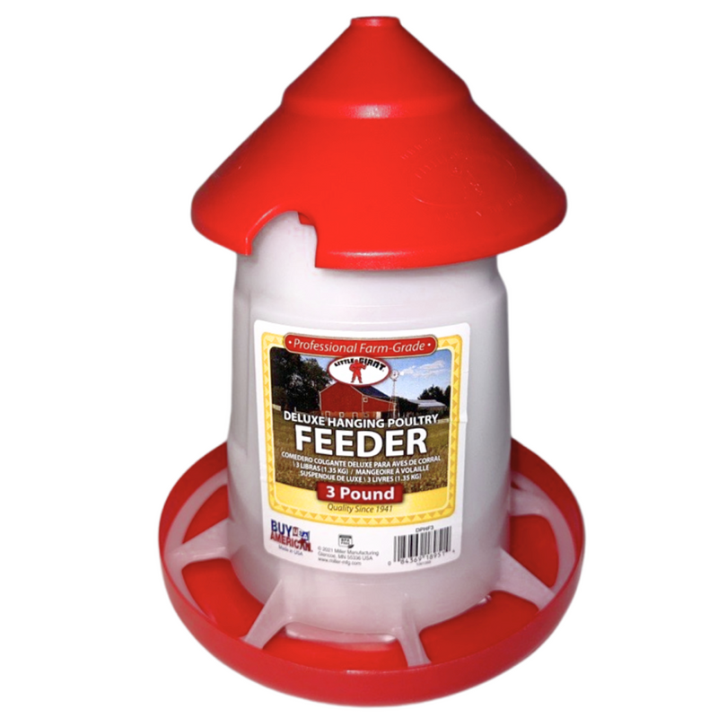 Little Giant 3Lbs Plastic Hanging Poultry Feeder with Cover