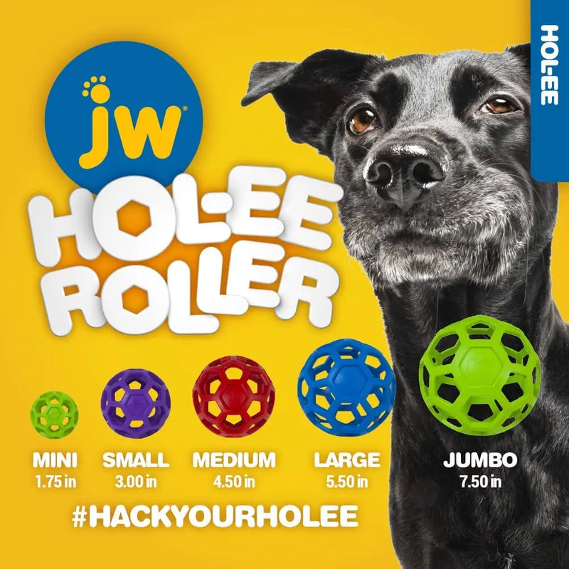 JW Hol-ee Roller Dog Fetch Treat Dispenser Puzzle Ball Toy, Jumbo JW Pet Company