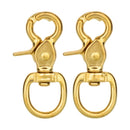 Horse Tack Solid Brass Trigger Snap Square Eye Snap Loop Eye 2-1/2" 2-Pack