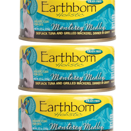 Earthborn Holistic Monterey Medley Grain-Free Moist Cat Food 5.5 oz. 3-Pack