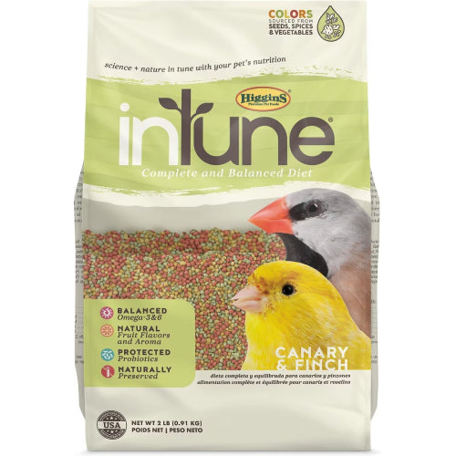 Higgins inTune Complete and Balanced Diet Canary & Finch Bird Food 2lbs.