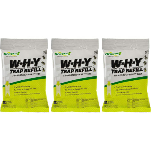 RESCUE! WHY Trap Attractant Refill for Wasp Hornet Yellowjacket, 2-WK Refill 3PK