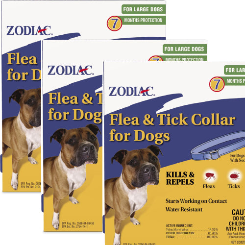 Zodiac Pet Flea & Tick Collar For Large Dogs Safe & Effective 3-Pack