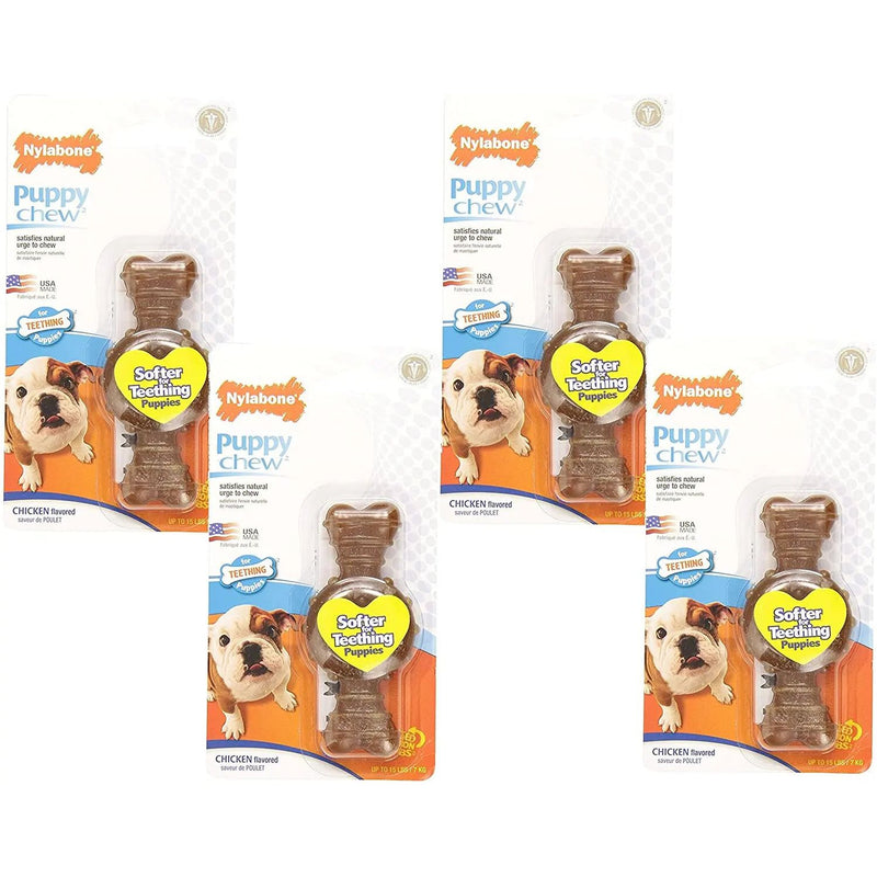 Nylabone Puppy Chew Ring Bone Toy Chicken Flavor, XS/Petite Nylabone