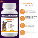 PiccardMeds4Pets Derma-3 Omega-3's & Vitamin Supplements Large and Giant Dogs Soft Gels Caps 60 CT Piccardmeds4pets.com