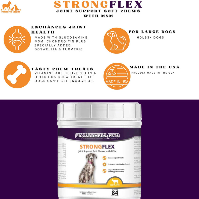Piccardmeds4pets StrongFlex Joint Support LG Dogs 60+ lbs. 84ct Piccard Meds 4 Pets