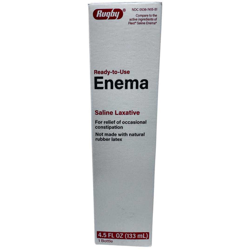 Rugby Disposable Enema Saline Laxative 4.5 oz Rugby