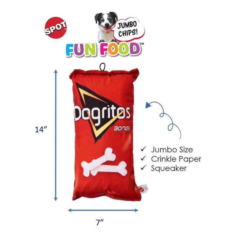 SPOT Fun Food Dogritos Chips Dog Toy 14" SPOT