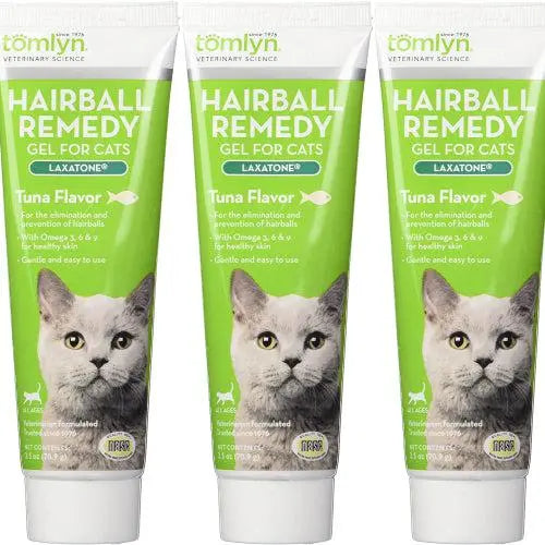 Tomlyn Laxatone Tuna Flavor Hairball Remedy Gel for Cats 2.5 oz. Tomlyn