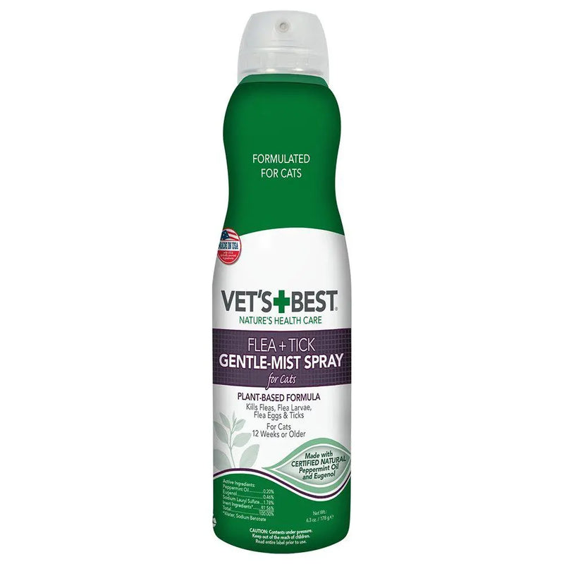 Vet's Best Flea and Tick Gentle-Mist Spray for Cats 6.3 oz. Hero Pet Brands