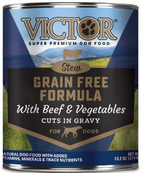 Victor Grain Free Formula Beef And Vegetable Recipe Can Wet Dog Food 13.2oz