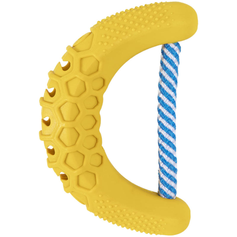 JW Pet CHEW-EE Dental Dog Chew Toy; Cleans Your Pet's Teeth and Gums As They Play; Add Their Favorite Flavors, Banana,Yellow