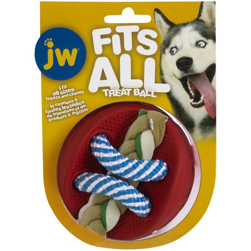 JW Pet FITS All Treat Ball Dog Toy, Red, 60638