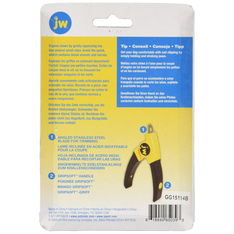 JW Gripsoft 65039 Deluxe Dog Nail Trimmer, Grey/Yellow, Large