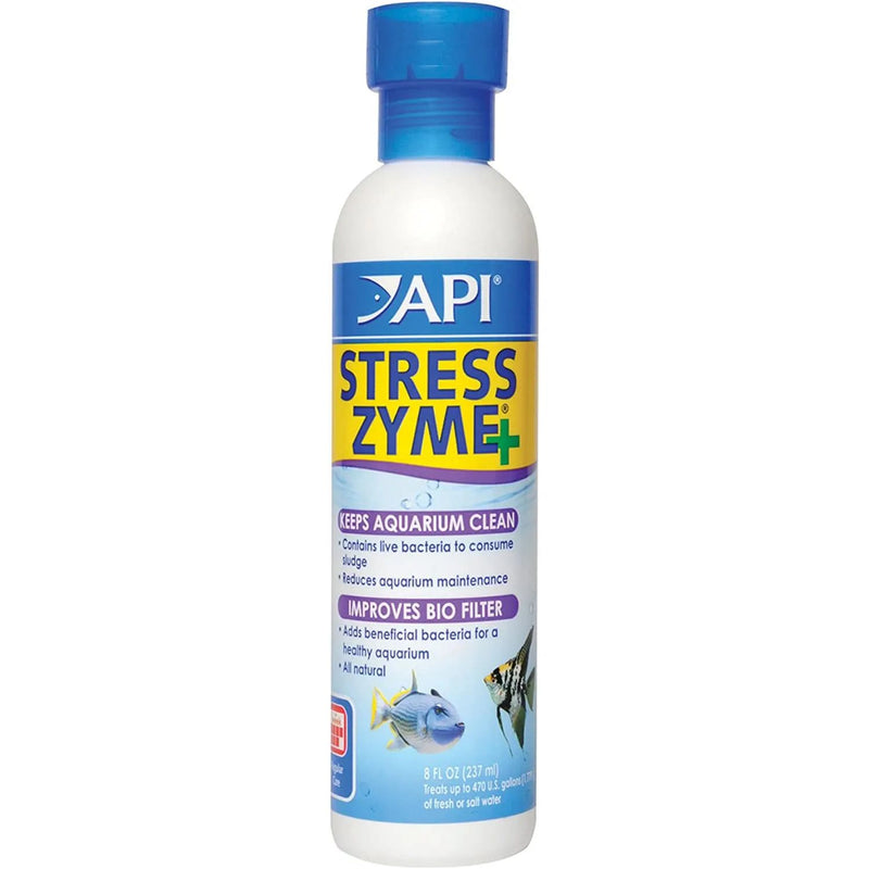 API Stress Zyme Freshwater And Saltwater Aquarium Cleaning Solution 8 oz. API