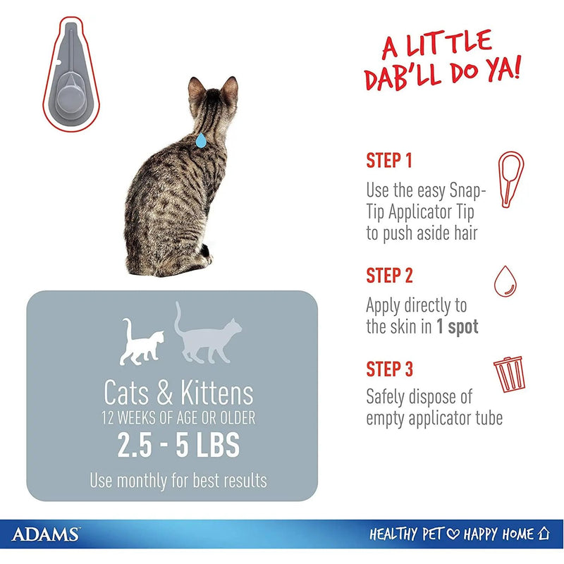 Adams Plus Flea Spot On Treatment for Cats & Kittens Over 2.5 lbs Adams