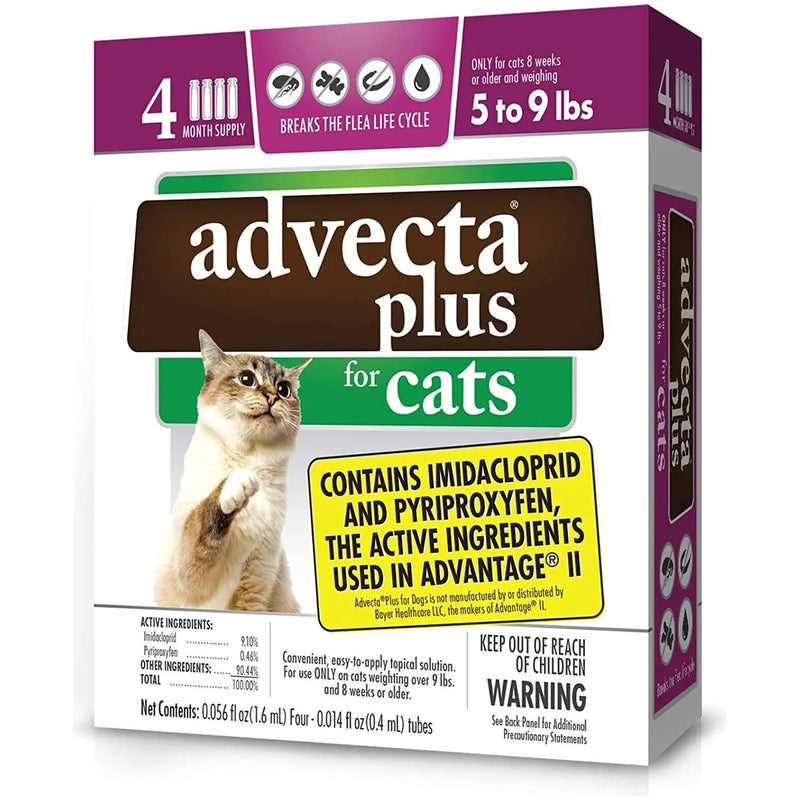 Advecta Plus Flea and Tick Treatment for Small Cats 4 Count Advecta