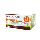 Advocate Insulin Syringes 31 Gauge .3cc 100 Syringes. Advocate