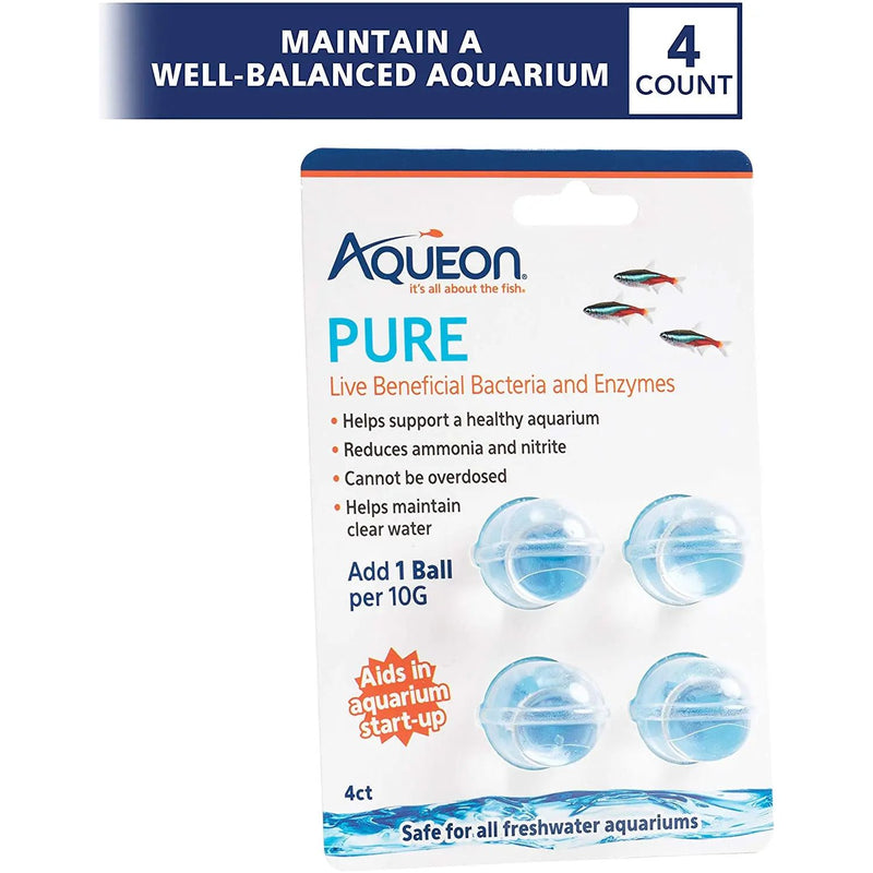 Aqueon Pure Live Beneficial Bacteria and Enzymes 10 Gallon, 4-Count Aqueon